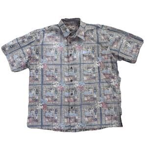 Cooke Street Honolulu Mens Hawaiian Village Shirt XL Vaca Beachy1